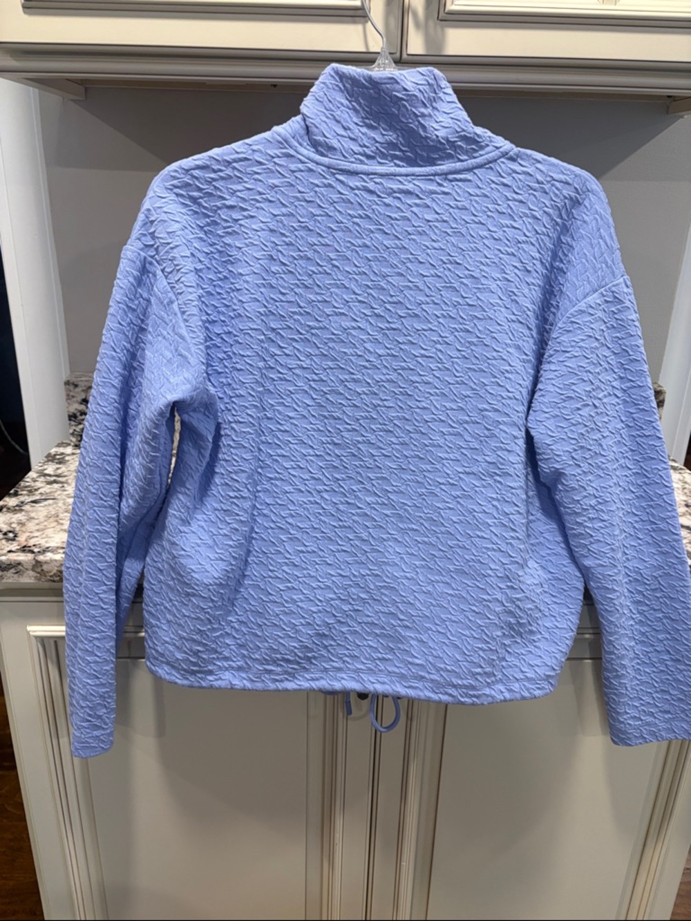 Talbots Light Blue Textured Drawstring Pullover Jacket - Picture 6 of 7